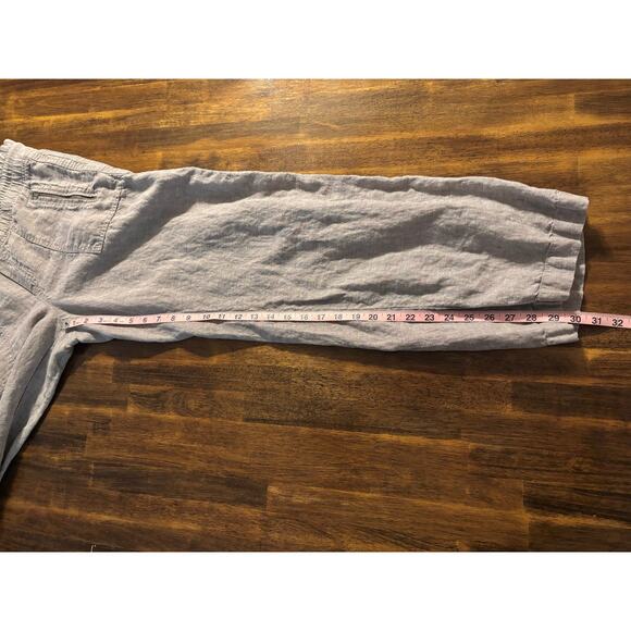 Athleta Women's 8 Cabo Linen Wide Leg Pant Pull On High Rise Relaxed Drawstring - Picture 11 of 13